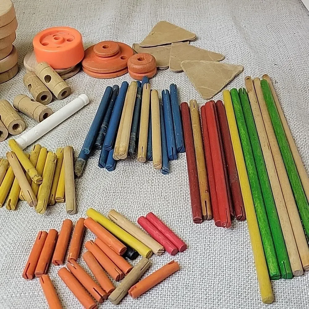 TinkerToy Toy‎ Maker Easy Snap Reusable Wood Plastic No 444